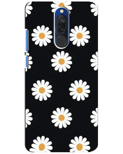 Чехол для Xiaomi Redmi 8 с картинкой «Ромашки на черном»