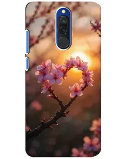Чехол для Xiaomi Redmi 8 с картинкой «Розовый цвет сердце на фоне заката» Чехол для Xiaomi Redmi 8 с картинкой «Розовый цвет сердце на фоне заката»