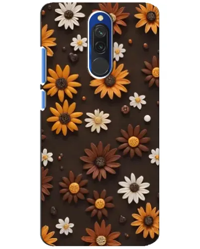 Чехол для Xiaomi Redmi 8 с картинкой «Узор из маленьких подсолнухов»