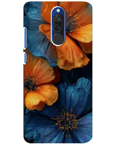 Чехол для Xiaomi Redmi 8 с картинкой «Яркая сине-оранжевая флора» Чехол для Xiaomi Redmi 8 с картинкой «Яркая сине-оранжевая флора»