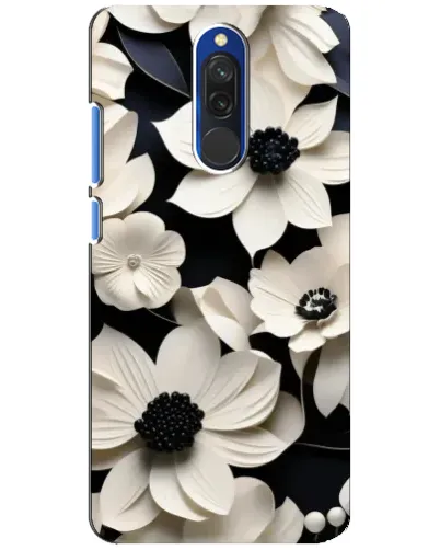 Чехол для Xiaomi Redmi 8 с картинкой «Объемные белые цветы»