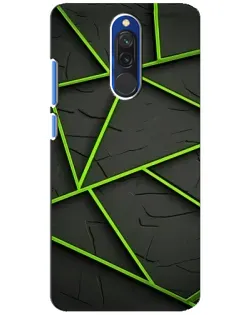 Чохол для Xiaomi Redmi 8 з картинкою «Зелені геометричні лінії»