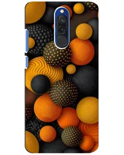 Чохол для Xiaomi Redmi 8 з картинкою «Об'ємні помаранчеві сфери»