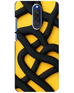 Чохол для Xiaomi Redmi 8 з картинкою «Чорне жовте переплетення»