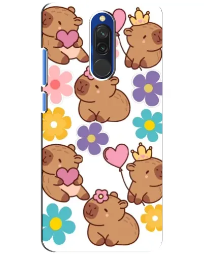 Чехол для Xiaomi Redmi 8 с картинкой «Цветочный паттерн капибар» Чехол для Xiaomi Redmi 8 с картинкой «Цветочный паттерн капибар»