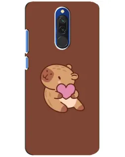 Чохол для Xiaomi Redmi 8 з картинкою «Капібара з серцем»