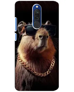 Чохол для Xiaomi Redmi 8 з картинкою «Капібара золотий ланцюг»