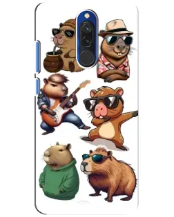 Чохол для Xiaomi Redmi 8 з картинкою «Круті капібари музиканти»