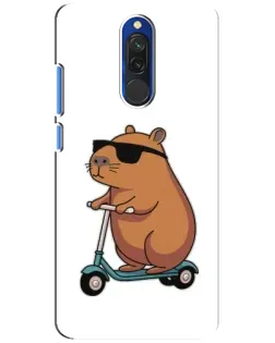 Чохол для Xiaomi Redmi 8 з картинкою «Капібара на самокаті»