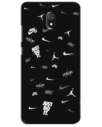 Чохол для Xiaomi Redmi 8A з картинкою «Nike Black Pattern»
