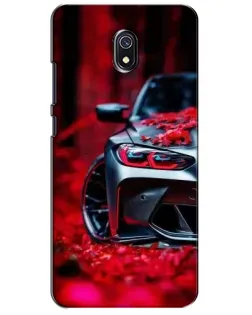 Чехол для Xiaomi Redmi 8A с картинкой «Спортивная BMW и цветы»