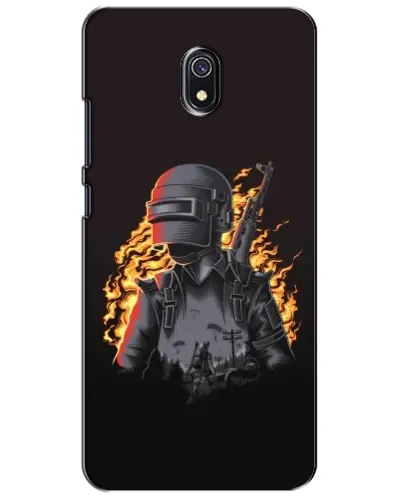 Чехол для Xiaomi Redmi 8A с картинкой «PUBG — огненный силуэт»