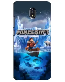 Чехол для Xiaomi Redmi 8A с картинкой «Minecraft ледяной мир»