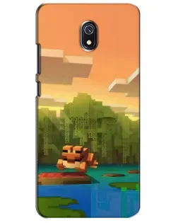 Чехол для Xiaomi Redmi 8A с картинкой «Майнкрафт закат солнца»