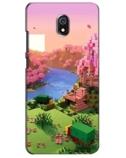 Чехол для Xiaomi Redmi 8A с картинкой «Розовое дерево Minecraft»