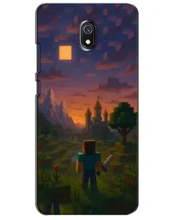 Чехол для Xiaomi Redmi 8A с картинкой «Стив у башни»