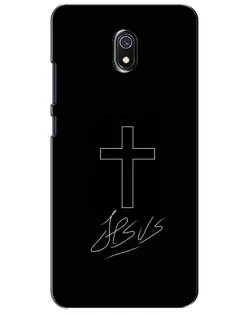 Чехол для Xiaomi Redmi 8A с картинкой «Графический крест Jesus»