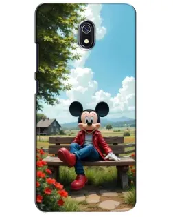 Чехол для Xiaomi Redmi 8A с картинкой «Микки на скамейке»