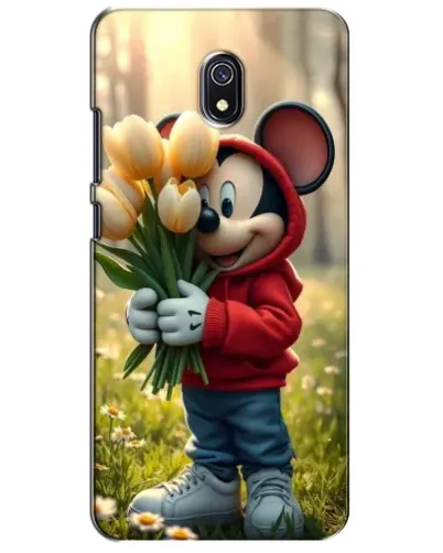 Чехол для Xiaomi Redmi 8A с картинкой «Микки с тюльпанами»