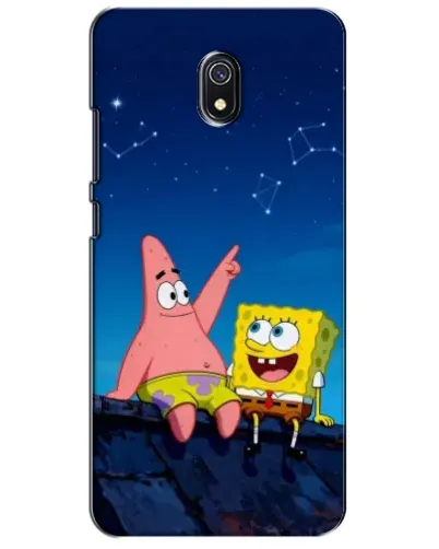 Чехол для Xiaomi Redmi 8A с картинкой «Губка Боб и Патрик ночью»