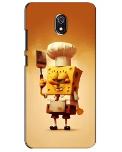 Чехол для Xiaomi Redmi 8A с картинкой «Губка Боб повар»