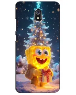 Чехол для Xiaomi Redmi 8A с картинкой «Рождественский Спанч Боб»