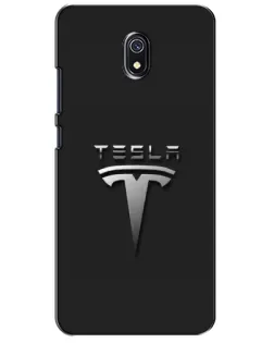 Чехол для Xiaomi Redmi 8A с картинкой «Стальной логотип Tesla»