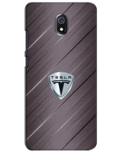 Чехол для Xiaomi Redmi 8A с картинкой «Металлическая текстура Tesla»