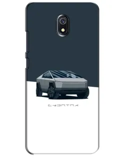 Чехол для Xiaomi Redmi 8A с картинкой «Серебристый Cybertruck Tesla»