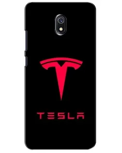 Чехол для Xiaomi Redmi 8A с картинкой «Tesla Red Logo»