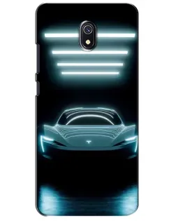 Чехол для Xiaomi Redmi 8A с картинкой «Tesla в неоне»