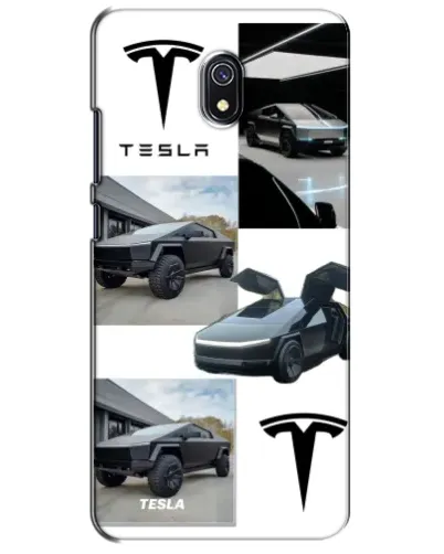 Чехол для Xiaomi Redmi 8A с картинкой «Коллаж Cybertruck Tesla»