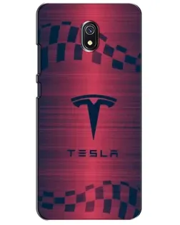 Чехол для Xiaomi Redmi 8A с картинкой «Тесла красный карбон»