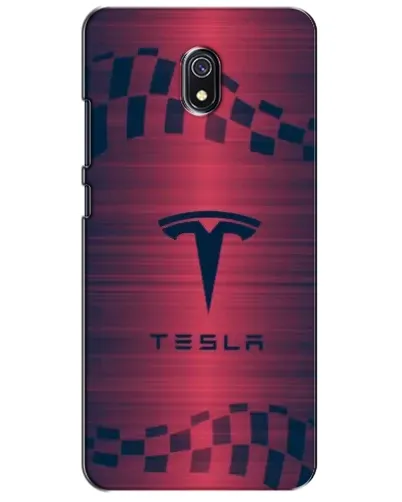 Чехол для Xiaomi Redmi 8A с картинкой «Тесла красный карбон»