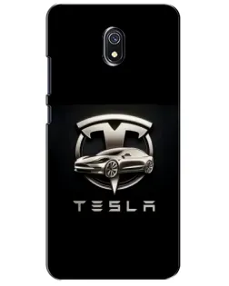 Чехол для Xiaomi Redmi 8A с картинкой «Tesla — серебристое авто»