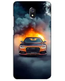 Чехол для Xiaomi Redmi 8A с картинкой «Audi в огненном дыму»