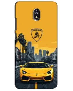 Чехол для Xiaomi Redmi 8A с картинкой «Желтый Lamborghini город»