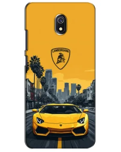 Чехол для Xiaomi Redmi 8A с картинкой «Желтый Lamborghini город»