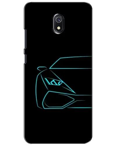 Чехол для Xiaomi Redmi 8A с картинкой «Голубой силуэт Lamborghini»