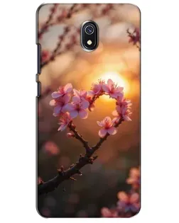 Чехол для Xiaomi Redmi 8A с картинкой «Розовый цвет сердце на фоне заката» Чехол для Xiaomi Redmi 8A с картинкой «Розовый цвет сердце на фоне заката»