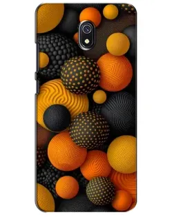 Чехол для Xiaomi Redmi 8A с картинкой «Объемные оранжевые сферы»