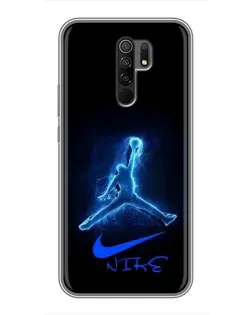 Чехол для Xiaomi Redmi 9 с картинкой «Jordan Neon Blue»