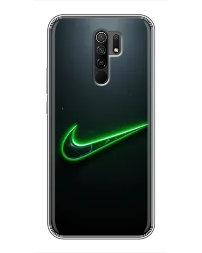 Чехол для Xiaomi Redmi 9 с картинкой «Неоновый контур Nike»