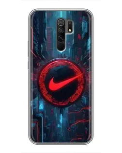 Чехол для Xiaomi Redmi 9 с картинкой «Техногенный стиль Nike»