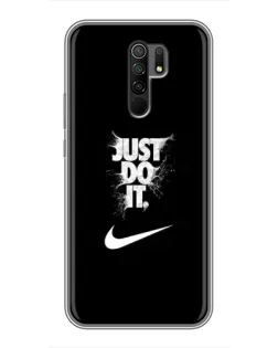 Чехол для Xiaomi Redmi 9 с картинкой «Текстовый принт Nike»