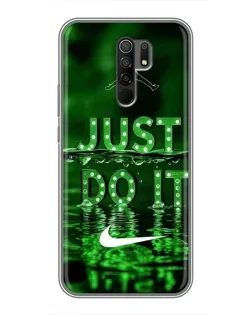 Чехол для Xiaomi Redmi 9 с картинкой «Зеленый неоновый Nike»