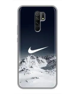 Чехол для Xiaomi Redmi 9 с картинкой «Nike — зимние горы»