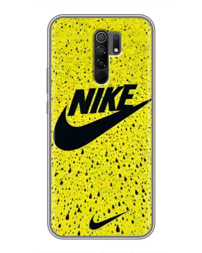 Чехол для Xiaomi Redmi 9 с картинкой «Желтый текстурный Nike»