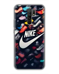 Чехол для Xiaomi Redmi 9 с картинкой «Коллекция кроссовок Nike»