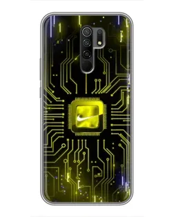 Чехол для Xiaomi Redmi 9 с картинкой «Nike — золотая искра»